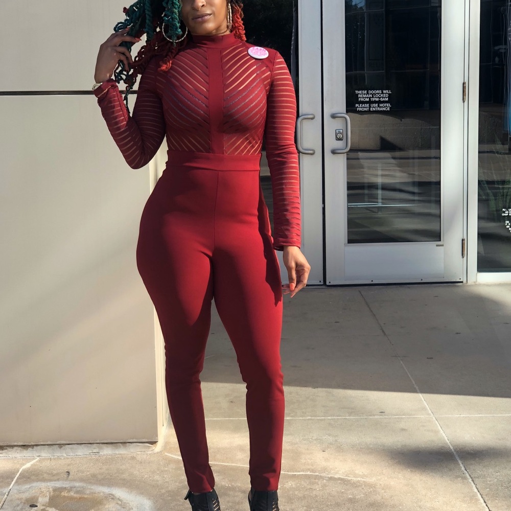 Maroon Jumpsuit
